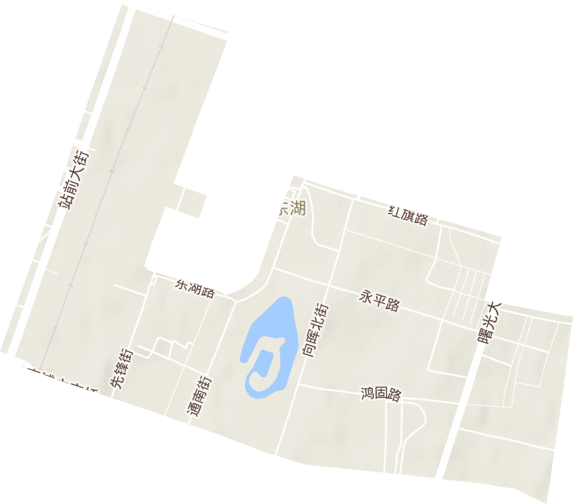 东湖街道地形地图