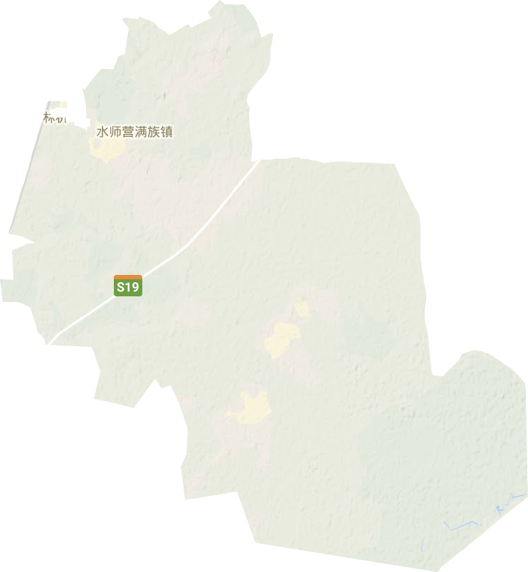 水师营满族镇地形地图