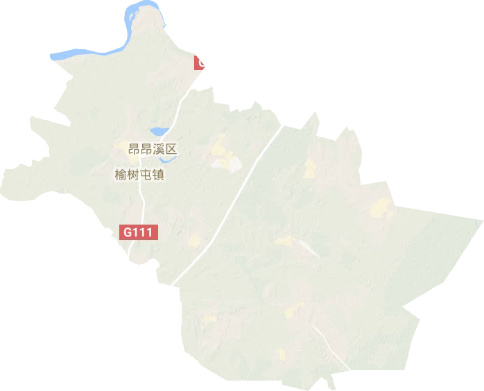 榆树屯镇地形地图