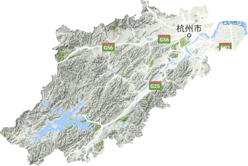 杭州市地形地图
