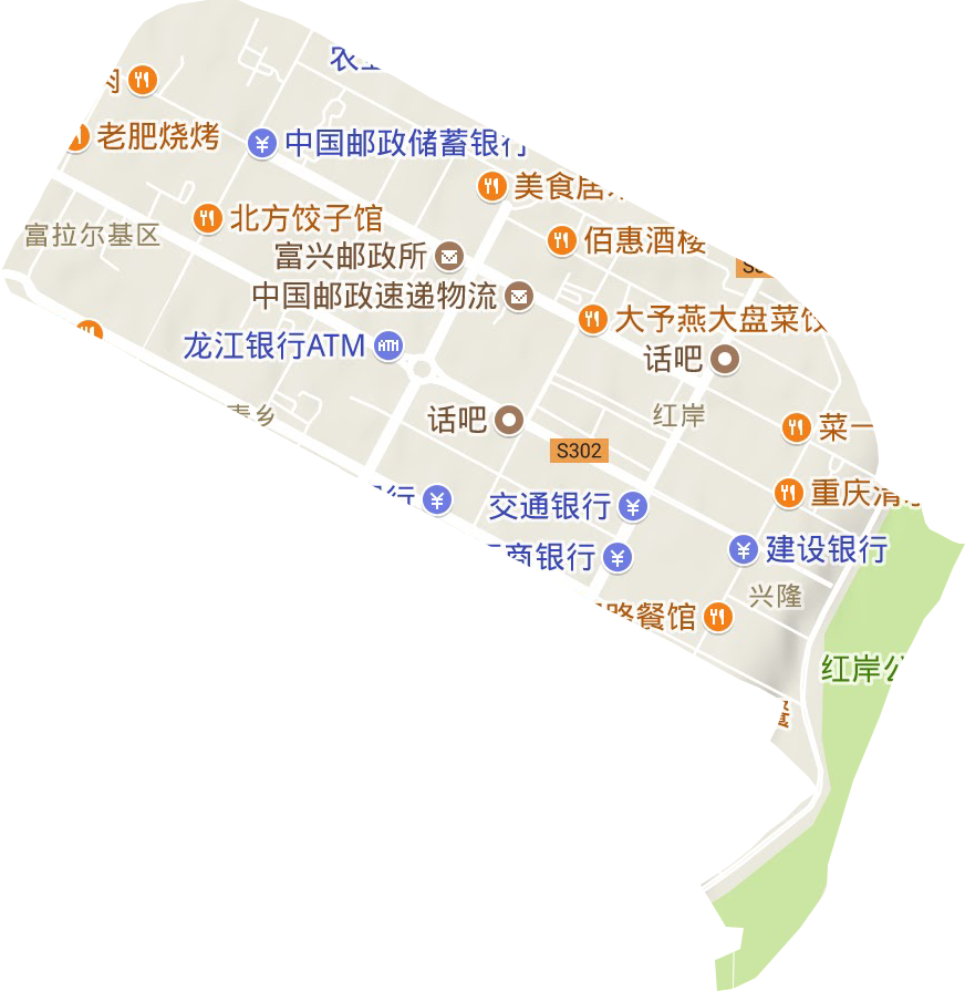 红岸街道地形地图
