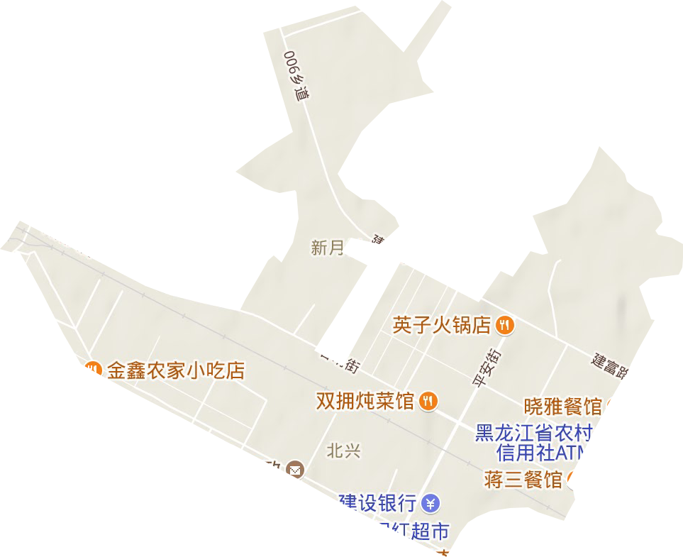 北兴街道地形地图