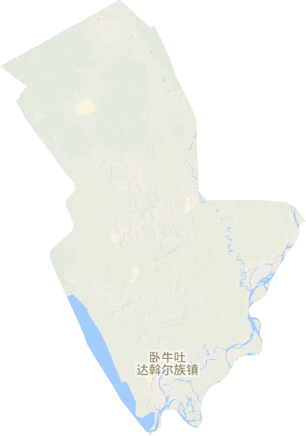 卧牛吐达斡尔族镇地形地图