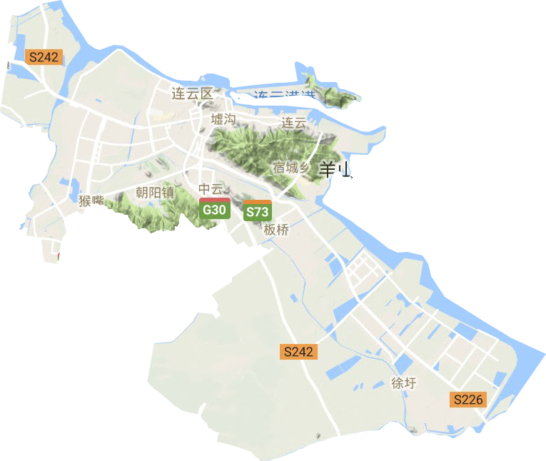 连云区地形地图