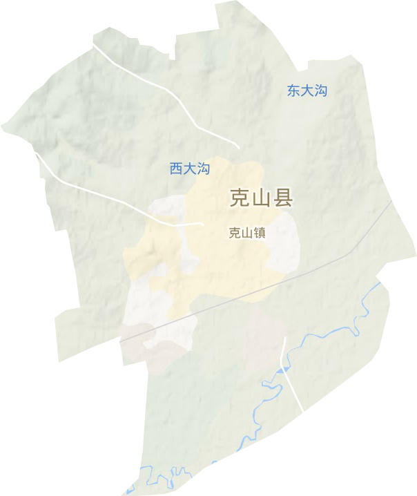 克山镇地形地图