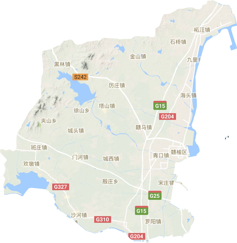 赣榆区地形地图