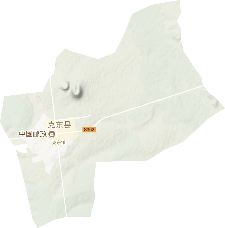 克东镇地形地图
