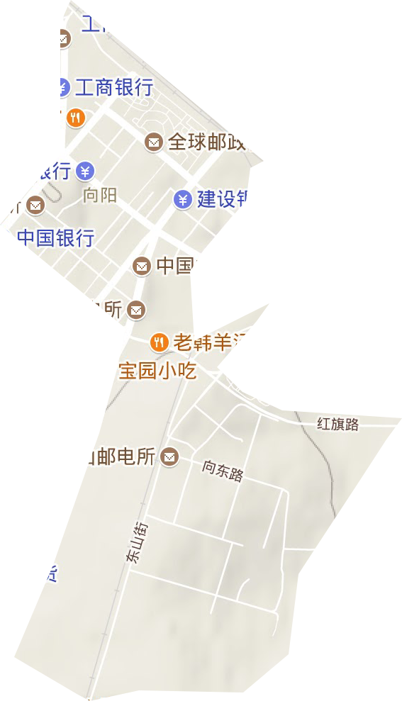 向阳街道地形地图