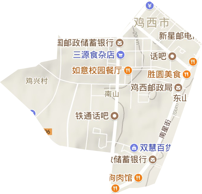南山街道地形地图