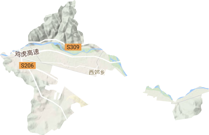 西郊乡地形地图