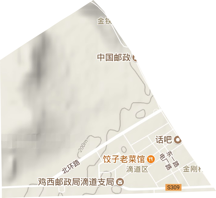 东兴街道地形地图