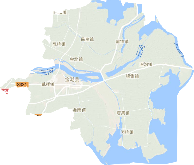 金湖县地形地图