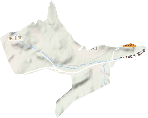 麻山街道地形地图