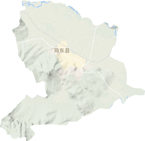 鸡东镇地形地图