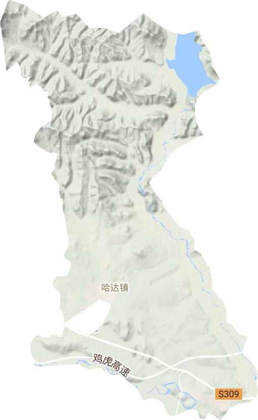 哈达镇地形地图