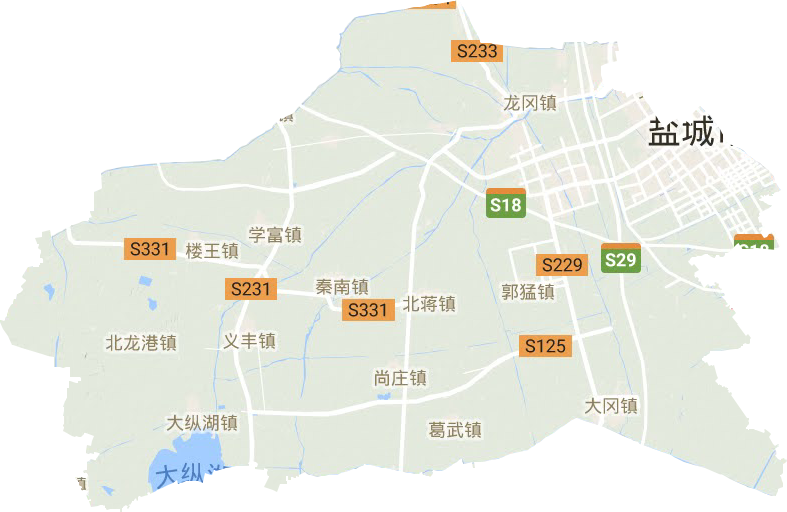盐都区地形地图