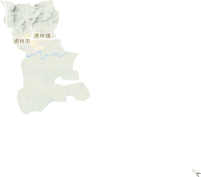 虎林镇地形地图