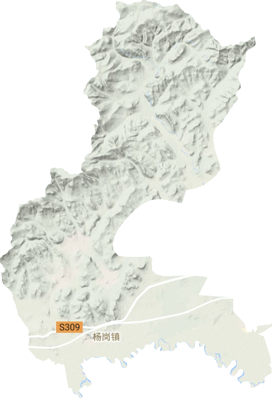 杨岗镇地形地图
