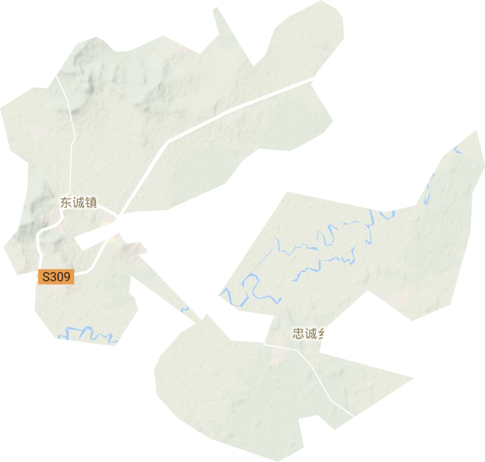 东诚镇地形地图