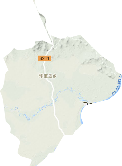 珍宝岛乡地形地图