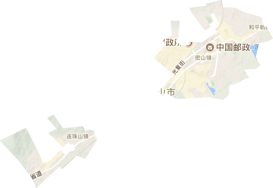 中心街道地形地图