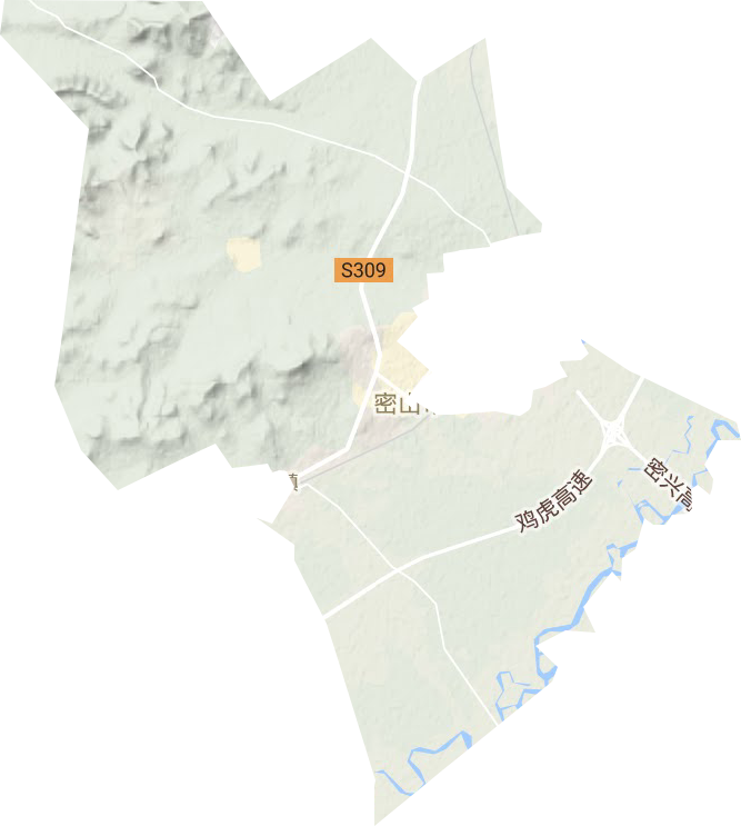 密山镇地形地图