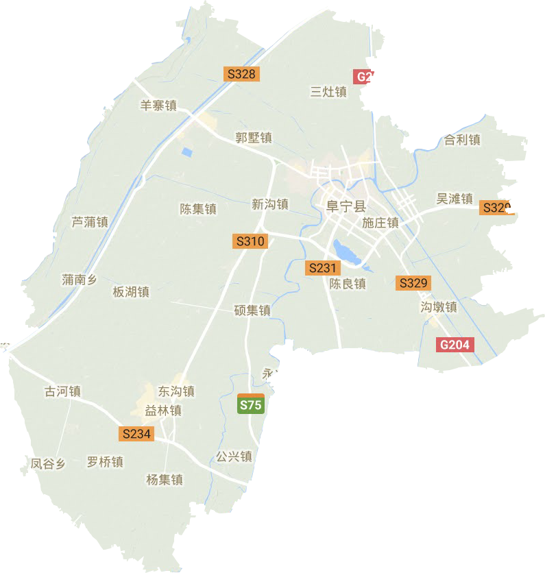 阜宁县地形地图