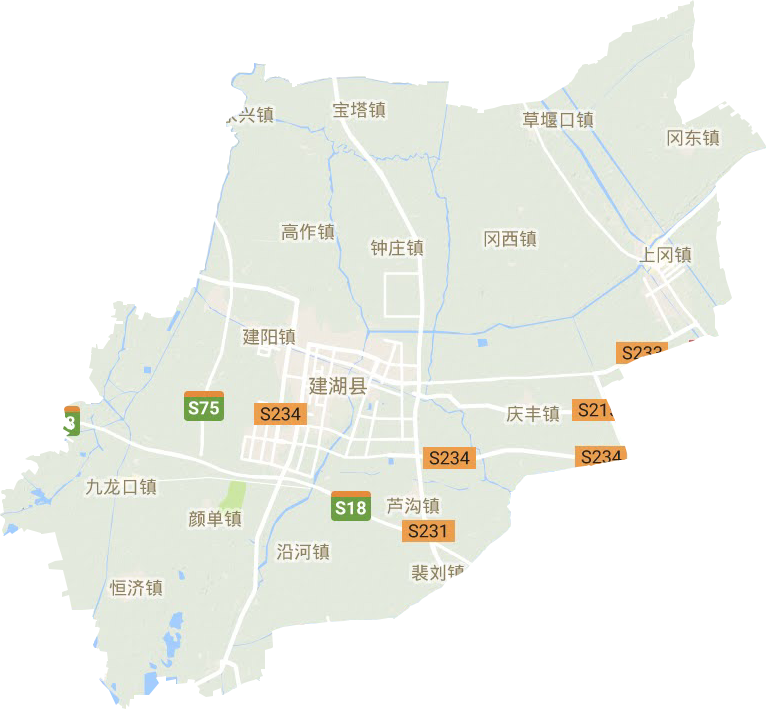 建湖县地形地图