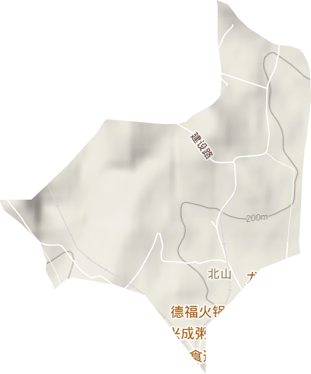 北山街道地形地图