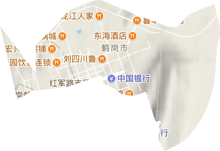 红军街道地形地图