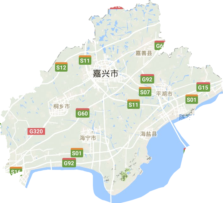 嘉兴市地形地图