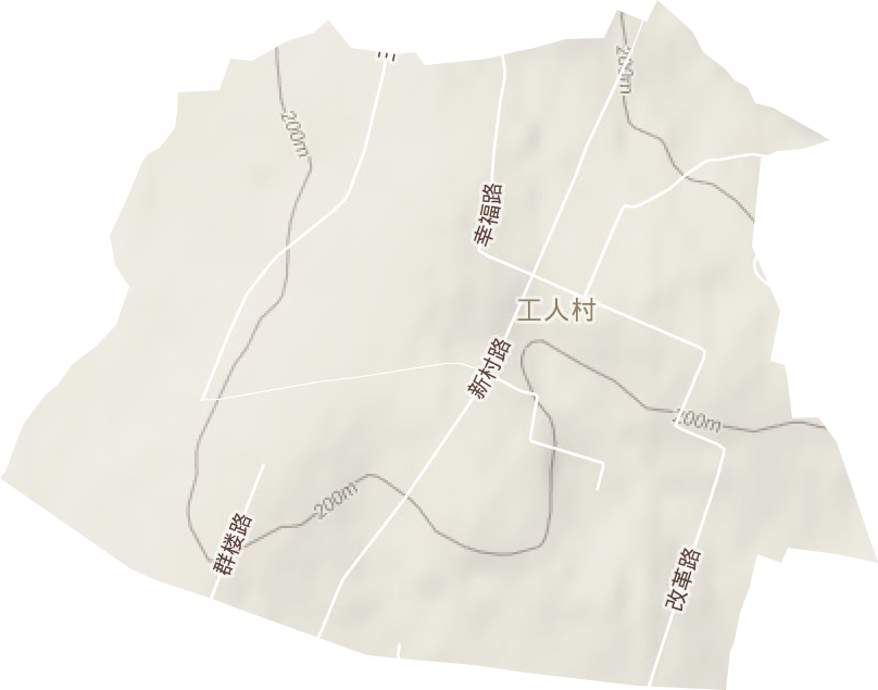工人村街道地形地图