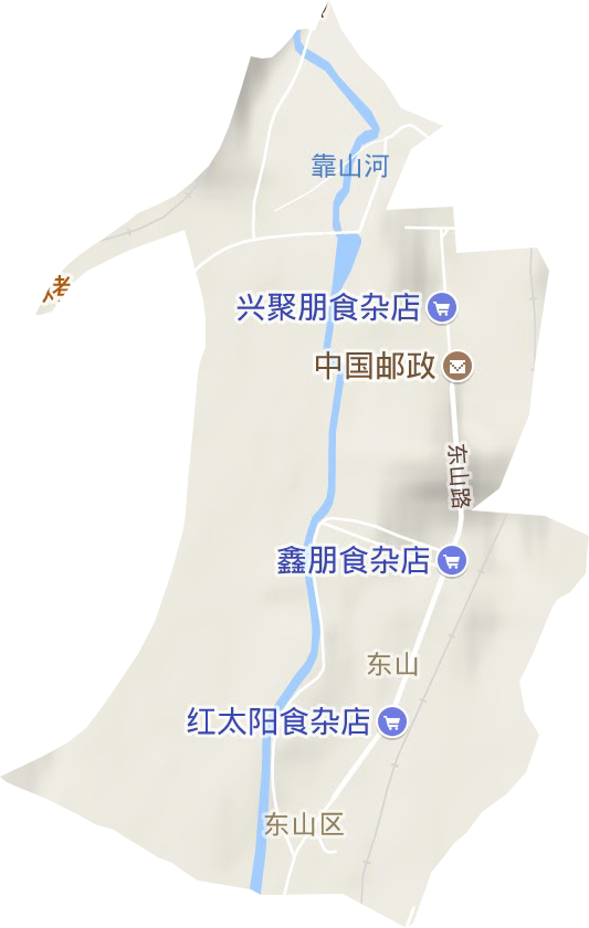 东山街道地形地图