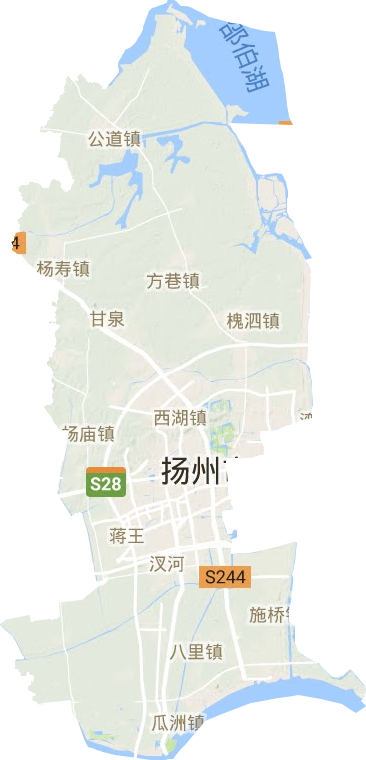 邗江区地形地图