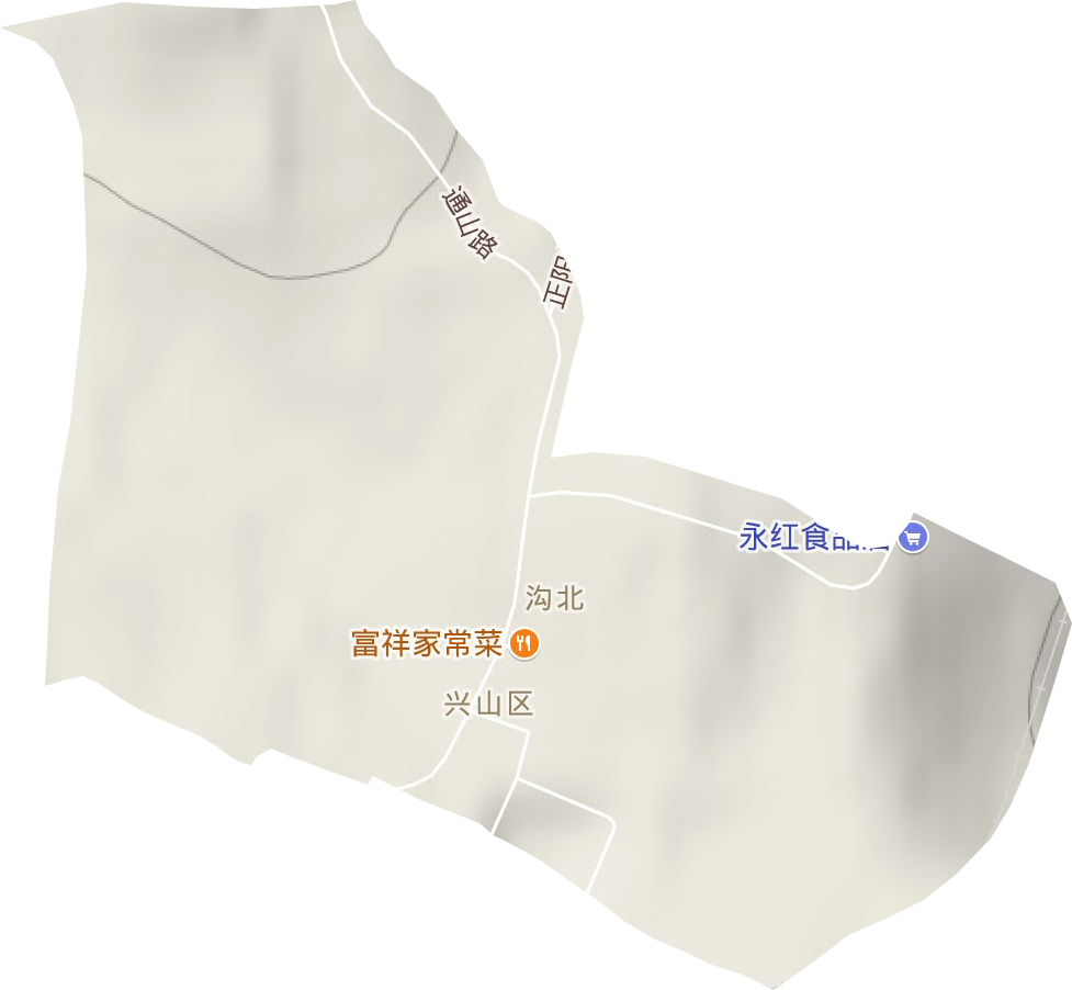 沟北街道地形地图