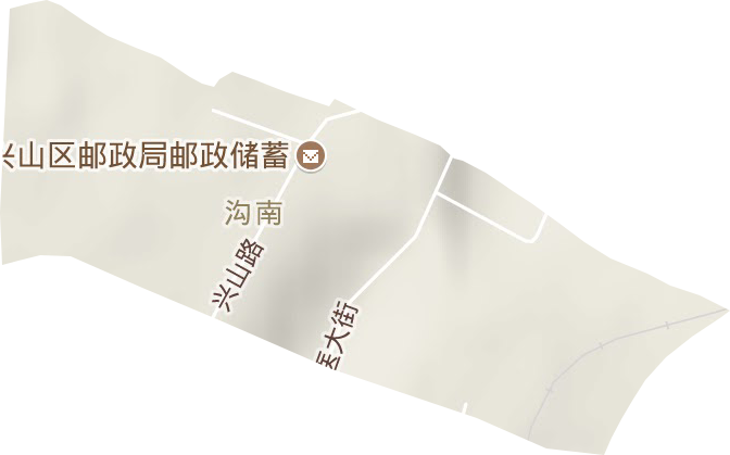 沟南街道地形地图