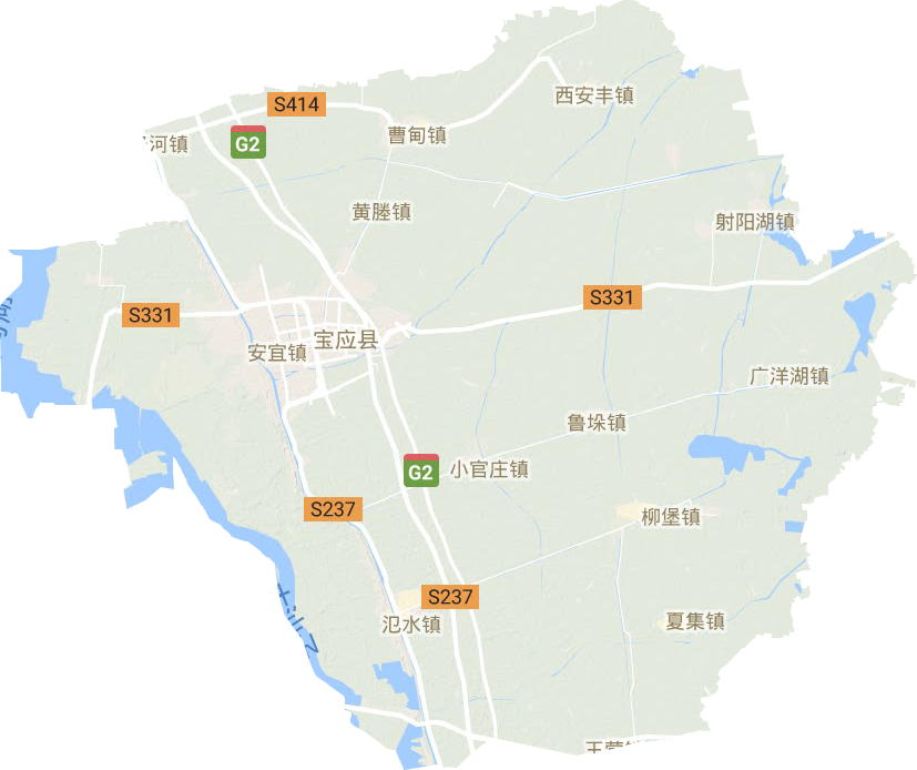 宝应县地形地图