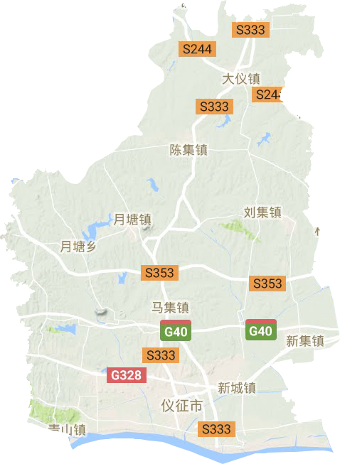 仪征市地形地图