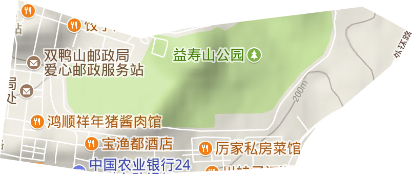 二马路街道地形地图