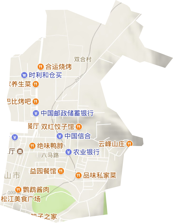 八马路街道地形地图