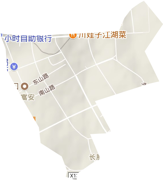 富安街道地形地图