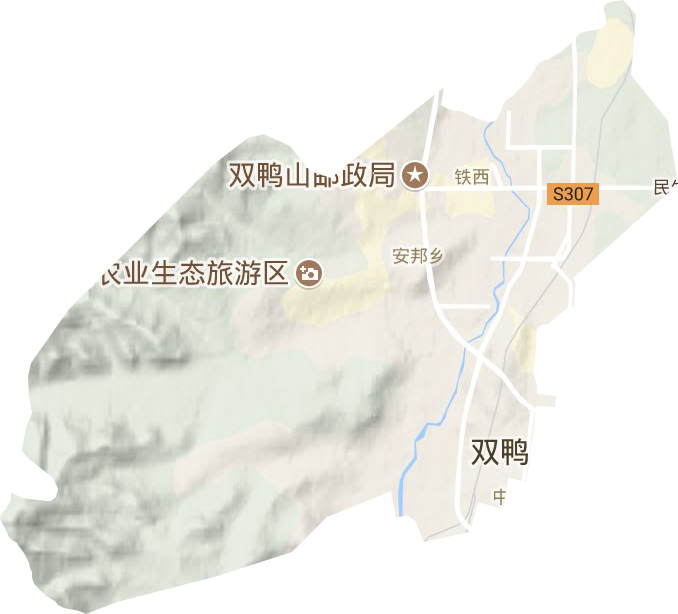 铁西街道地形地图