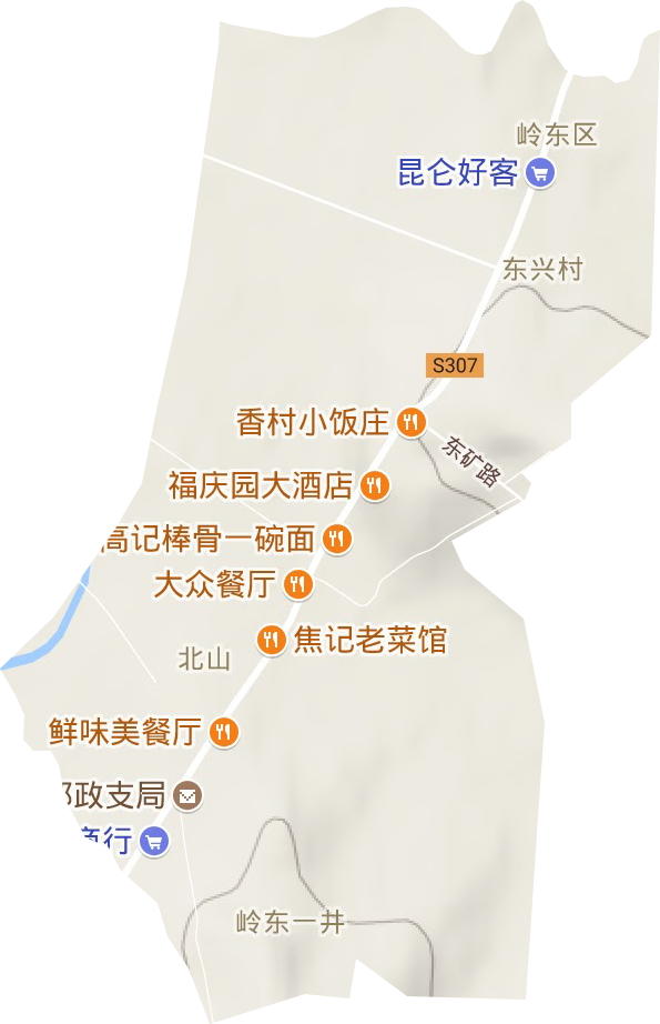 北山街道地形地图