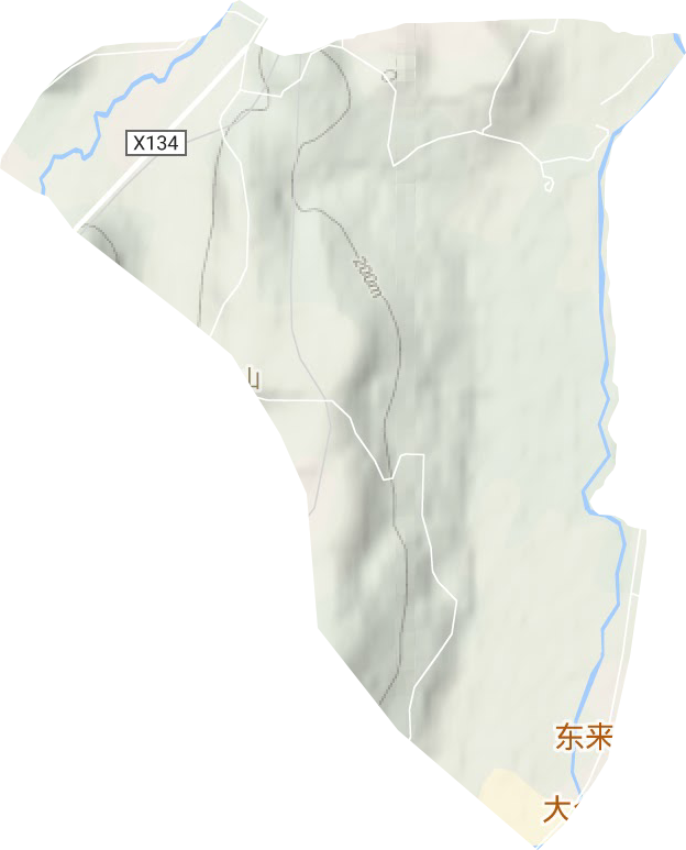 东山街道地形地图