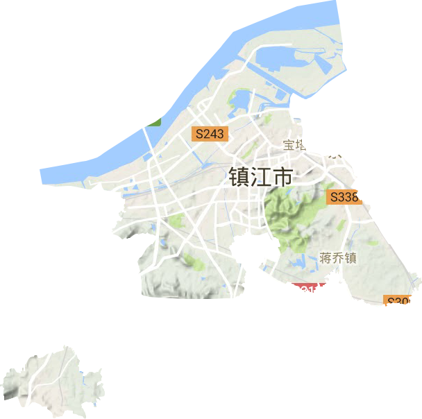 润州区地形地图