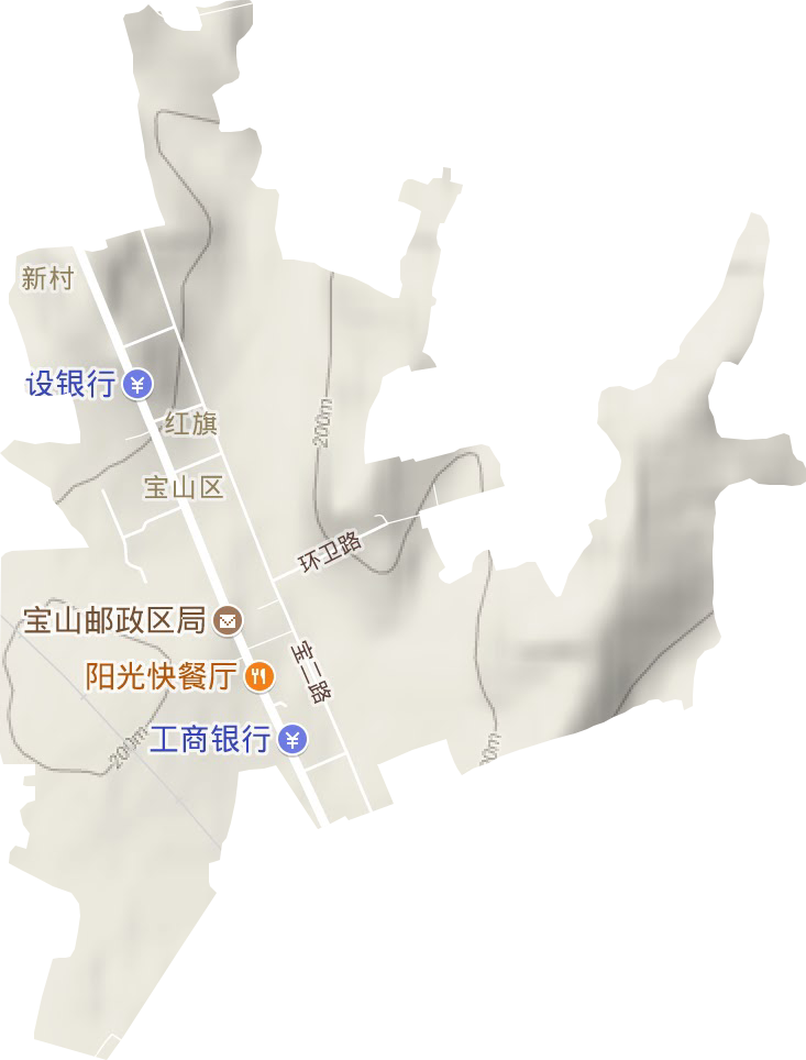红旗街道地形地图