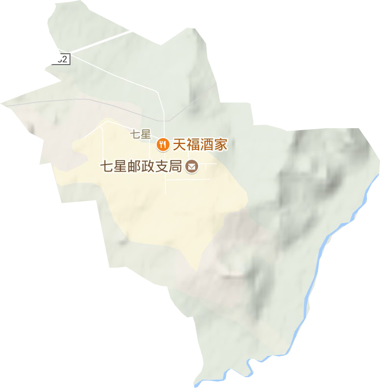 七星街道地形地图