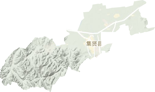 集贤镇地形地图