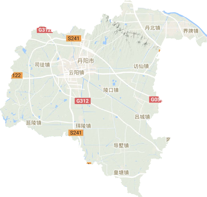 丹阳市地形地图