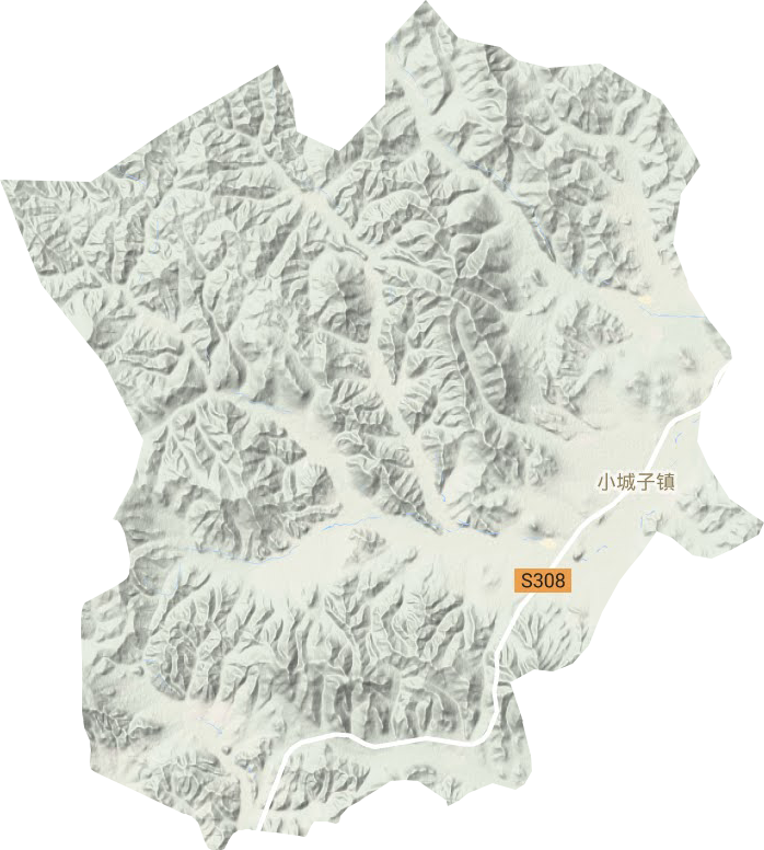 小城子镇地形地图